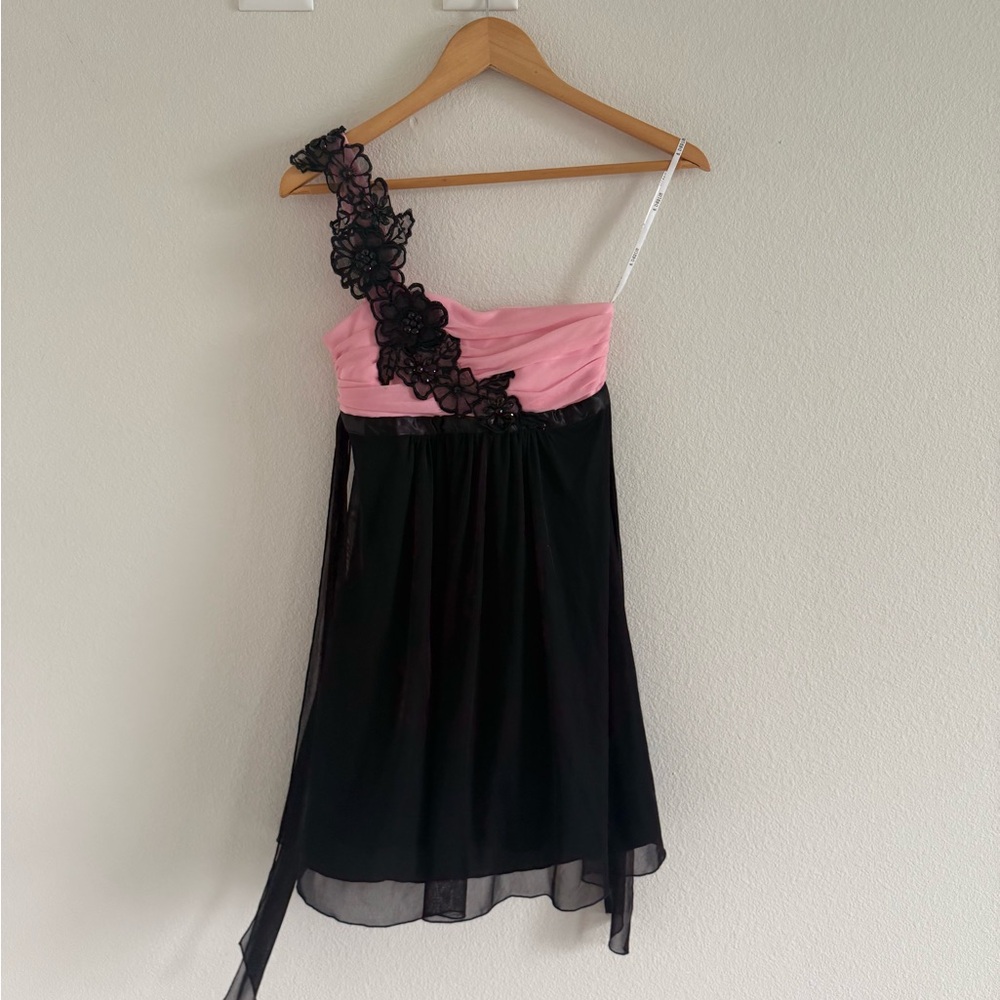 B Darlin Pink and Black Dress